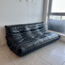Black Togo Style 3 Seat Couch