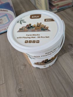 Wooden Blocks with Puzzle Mat