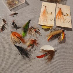 Fly Fishing Flies Some Vintage Some Homemade Some New Freshwater Trout River