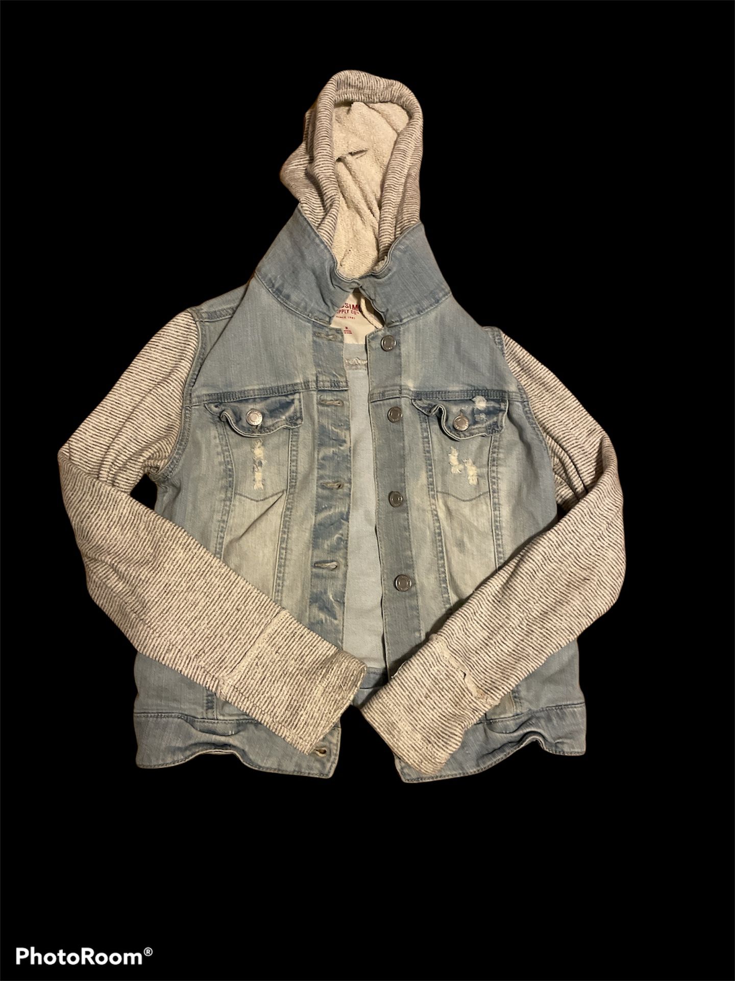 Women’s Hooded Jean Jacket, Size M