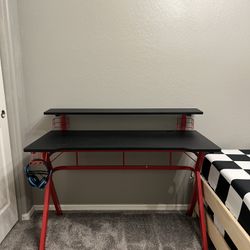 Gamer Desk, Black And Red 