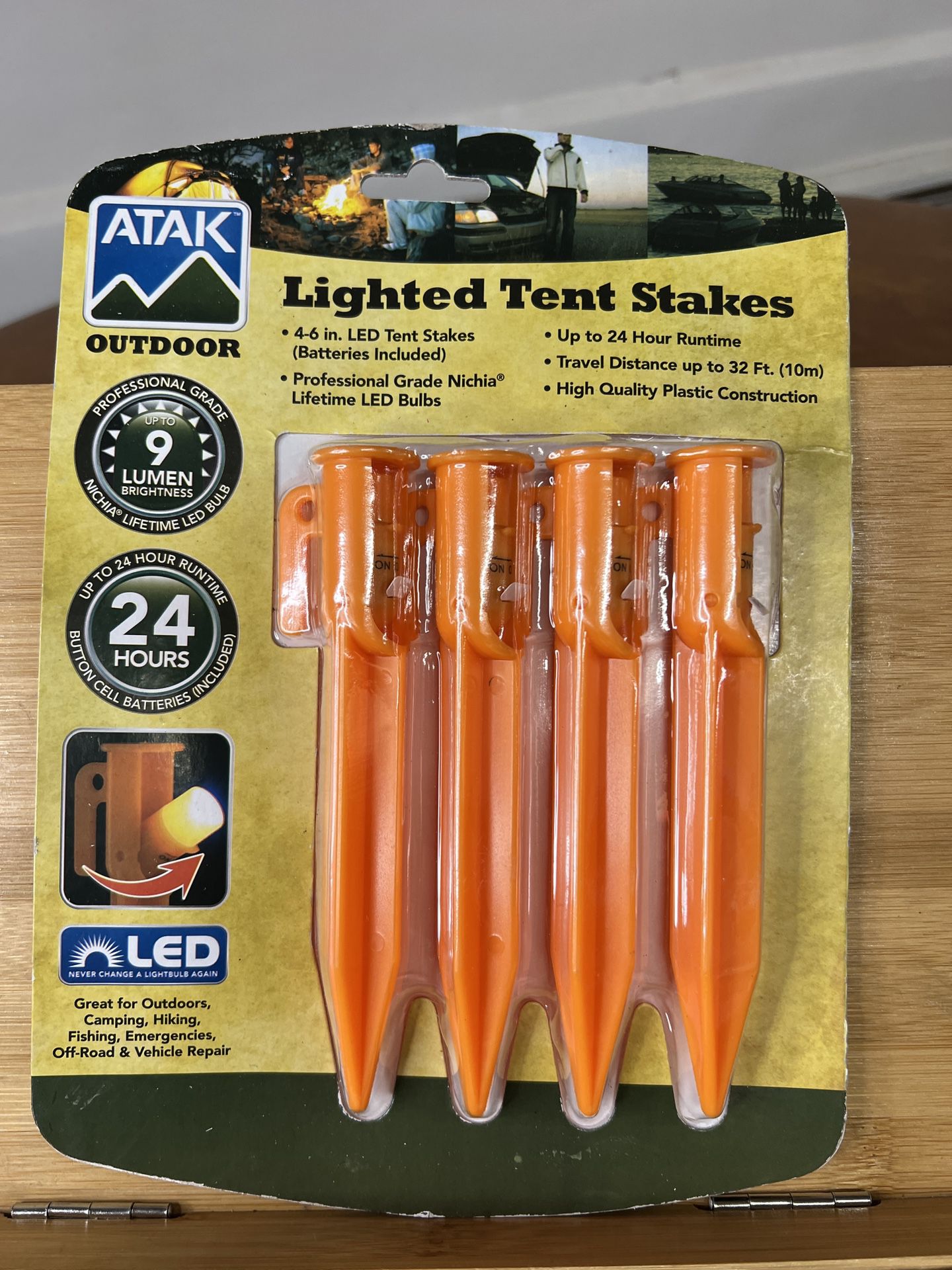 Atak 4 Piece Outdoor Lighted Tent Stakes LED Light