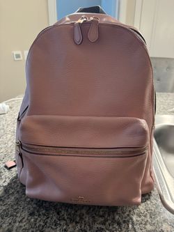 Coach Leather Backpack in Blush Pink