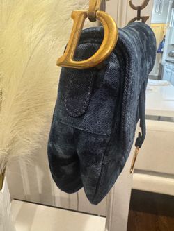 Dior Saddle Bag Denim Oblique Medium Blue