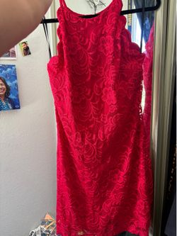 Red Lace Cocktail Dress Size 11 | Wedding Guest | Holiday Party Dress