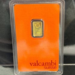 Valcambi Suisse .9999 Gold Bullion 1 Gram Bar Gold