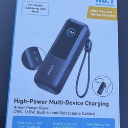 🔥Anker 25000mAh Power Bank Triple 165W USB-C Ports + Built-in Cables