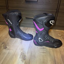 Alpinestars Stella SMX-6 V2 Womens Vented Leather Boots Black/Pink