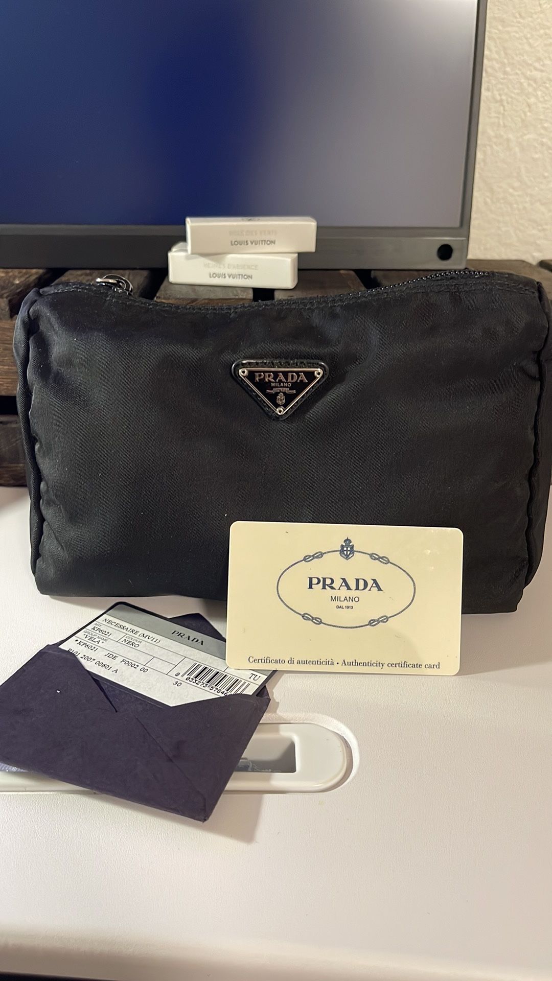 Authentic Prada Nylon Vela Necessaire Pouch