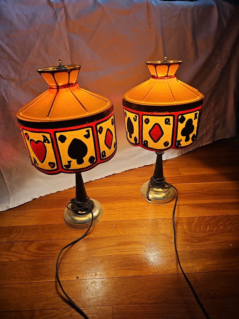 Antique Poker Lounge Lamps