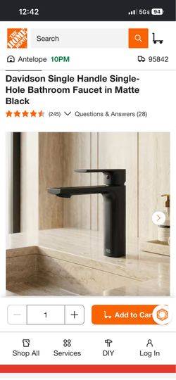 Vigo Davidson Bathroom Sink Faucet, Matte Black