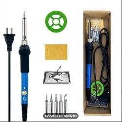 9pcs Adjustable Temperature Electric Soldering Iron Tool