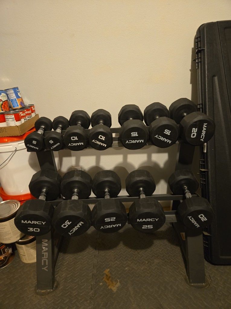 Marcy Dumbells With Rack 