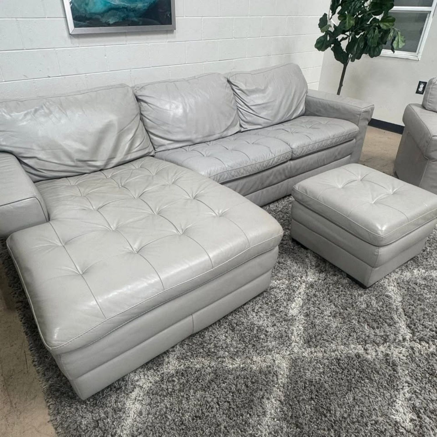 🛋️Haverty’s Leather Sectional Sofa (Delivery Available!! )