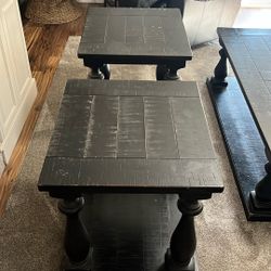 Solid Wood Heavy Coffee Table And End Table Set