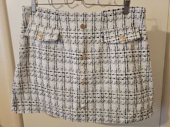 CUPSHE Women Mini Plaid Skirts Tweed High Waist Bodycon Pencil Hem Spring Summer Dressy Outfits Shorts