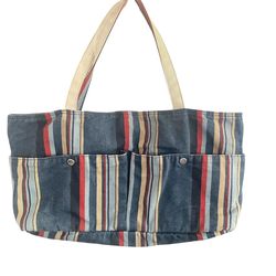 LaPaz Blanca Striped Canvas Tote Bag
