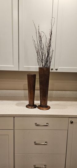 TALL. METAL. VASES
