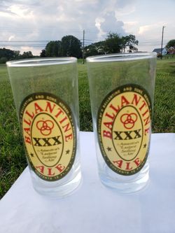 Vintage Ballantine Beer Glass XXX Ale Newark NJ Classic Label Pilsner Lager 12oz