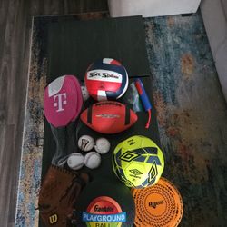 Sports Balls Set W/ Baseball Glove