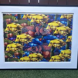 52”x41” Cuadro Marco Metálico/Vidrio