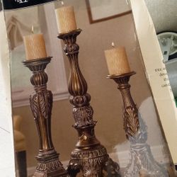 Set Of Three Luxury Pillar Candle Holders