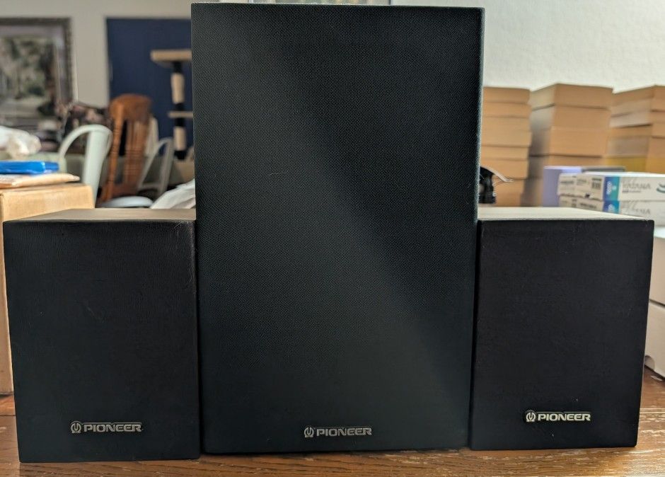 3 Pioneer Speakers (1 Center, 2 Side/Rear)