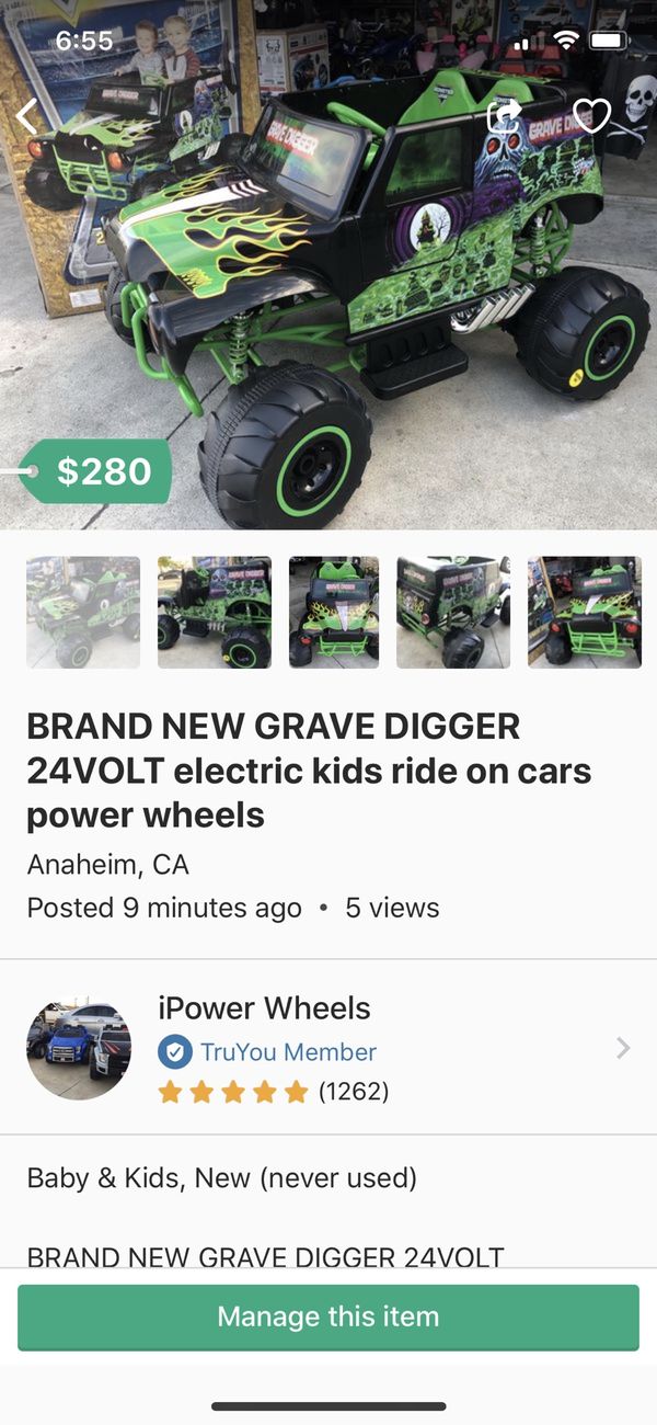 Brand New Grave Digger 24volt Electric Kids Ride On Cars Brand New Grave Digger 24volt Electric Kids Ride On Cars Wheels For In Anaheim Ca Offerup