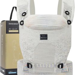 Bebamour Knit Baby Wrap Carrier Lightweight 3-in-1 Front and Back Carry (White)