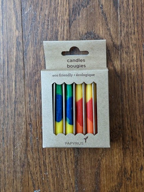 Papyrus Eco Friendly Colorblock Design Birthday Candles, 12 Count