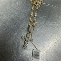 10k Gold Rope / Diamond Cross Pendant!!! (contact info removed)