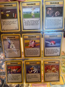 9 card vintage pokemon trainer card lot