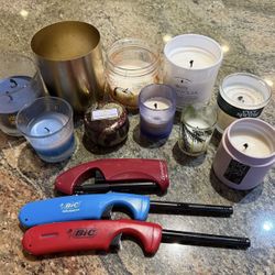 Pre loved Candle Bundle (10) & Lighters (3)