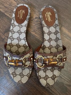 GUCCI HORSEBIT BAMBOO MULE SANDALS SIZE 39 EU, 8.5 US, 6.5 UK