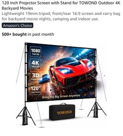 120-Inch Outdoor Projector Screen with Stand
