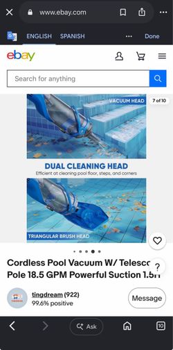 Cordless Pool Vacuum with Telescopic Pole