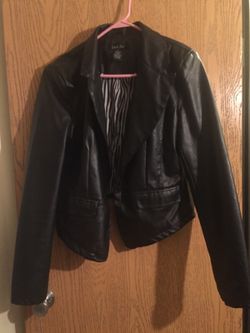 Blazer black leather jacket