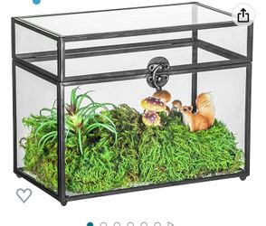 NCYP 9.9 x 5.6 x 7.7 inches black rectangular glass card box with wedding souvenir stand, handmade geometric terrarium container, transparent centerpi