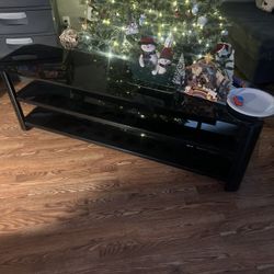 Black Glass TV Stand
