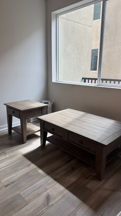 Real wood side table