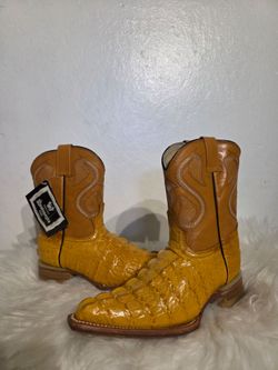 Montenegro Leather Cowboy Boots M560102 - Imitation Caiman - Kids 9 - Made in Mexico