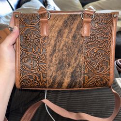 Trinity Ranch Cowhide Purse & Wrangler Wallet Set $90 OBO