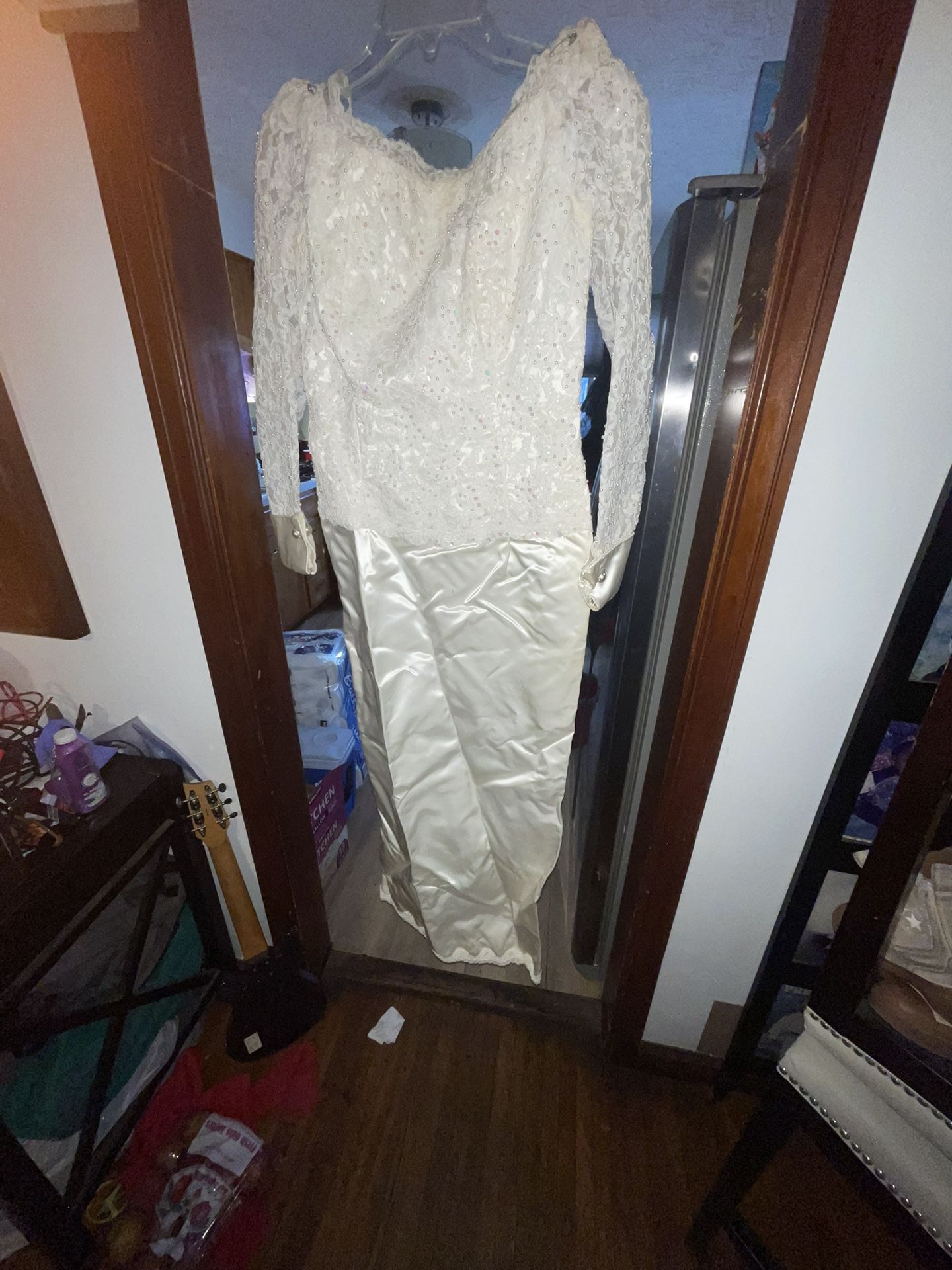 Vintage Wedding Dress And the long wrap around the waist