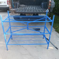 NEW BY COSCO HEFTY DUTY METAL STORAGE RACK STAND 41INHTBY 38INWD 25 FINAL PRICE PAID 129