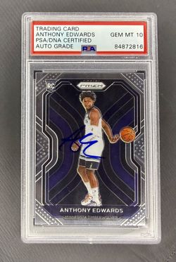 Anthony Edwards 2020-21 Panini Prizm #258 RC Rookie Auto 10 PSA/DNA Authentic