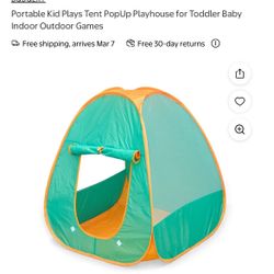 Portable Kid Plays Tent PopUp Playhouse for Toddler Baby Indoor Outdoor Games