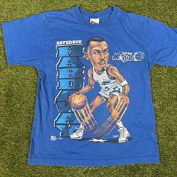 Vintage 90s Penny Hardaway Orlando Magic Cartoon Tee Basketball Shirt 