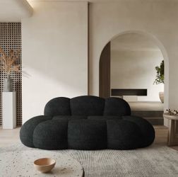 Modern curved cloud shaped couch - black