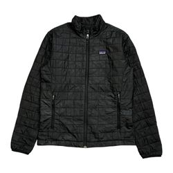 Patagonia Nano Puff Jacket Mens Medium M Black Full Zip Primaloft Puffer Quilted