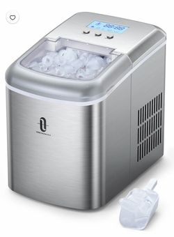 TaoTronics Ice Maker Countertop Machine 26lb/24H with LCD Display, Self-Cleaning Function and 9 Bullet Ice Cubes，2.1L Electric Ice Maker